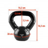 Knv04 Black Kettlebell Żeliwny Pokryty Winylem Hms