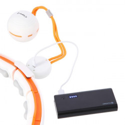 Hhm21 Hula Hop White/Orange Z Magnesami, Wypustkami Tpe I Obciążnikiem + Licznik Hms