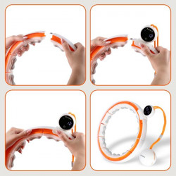 Hhm21 Hula Hop White/Orange Z Magnesami, Wypustkami Tpe I Obciążnikiem + Licznik Hms