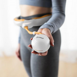 Hhm21 Hula Hop White/Orange Z Magnesami, Wypustkami Tpe I Obciążnikiem + Licznik Hms
