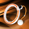 Hhm21 Hula Hop White/Orange Z Magnesami, Wypustkami Tpe I Obciążnikiem + Licznik Hms