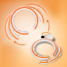 Hhm21 Hula Hop White/Orange Z Magnesami, Wypustkami Tpe I Obciążnikiem + Licznik Hms