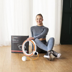 Hhm21 Hula Hop White/Orange Z Magnesami, Wypustkami Tpe I Obciążnikiem + Licznik Hms
