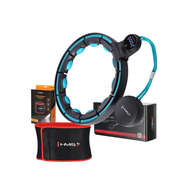 Zestaw Hula Hop Magnetyczny Black/Turquoise Hhm17 Z Licznikiem Hms + Pas Wyszczuplający Br163 Red Zestaw Hula Hop Magnetyczny Black/Turquoise Hhm17 Z Licznikiem Hms + Pas Wyszczuplający Br163 Red