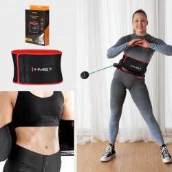 Zestaw Hula Hop Magnetyczny Black/Turquoise Hhm17 Z Licznikiem Hms + Pas Wyszczuplający Br163 Red