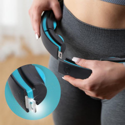 Zestaw Hula Hop Magnetyczny Black/Turquoise Hhm17 Z Licznikiem Hms + Pas Wyszczuplający Br163 Red