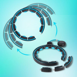 Zestaw Hula Hop Magnetyczny Black/Turquoise Hhm17 Z Licznikiem Hms + Pas Wyszczuplający Br163 Red