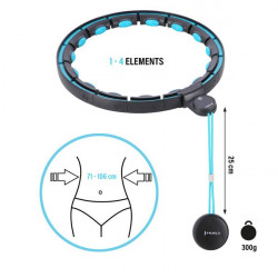 Zestaw Hula Hop Magnetyczny Black/Turquoise Hhm17 Z Licznikiem Hms + Pas Wyszczuplający Br163 Red
