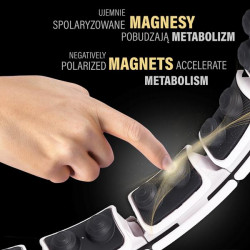 Zestaw Hula Hop Magnetyczny White Hhm16 Z Licznikiem Hms + Pas Wyszczuplający Br163 Black