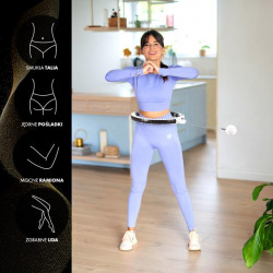 Zestaw Hula Hop Magnetyczny White Hhm16 Z Licznikiem Hms + Pas Wyszczuplający Br163 Black
