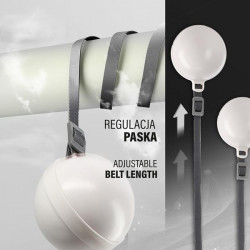 Zestaw Hula Hop Magnetyczny White Hhm16 Z Licznikiem Hms + Pas Wyszczuplający Br163 Black