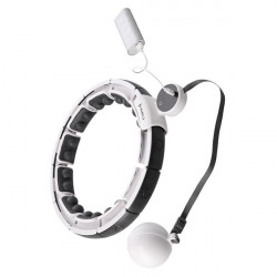 Zestaw Hula Hop Magnetyczny White Hhm16 Z Licznikiem Hms + Pas Wyszczuplający Br163 Black