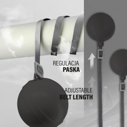 Zestaw Hula Hop Magnetyczny Black/Pink Hhm16 Z Licznikiem Hms + Pas Wyszczuplający Br163 Black