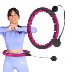 Hhm16 Hula Hop Black/Pink Z Magnesami I Obciążnikiem + Licznik Hms