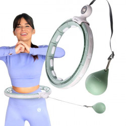 Zestaw Hula Hop Magnetyczny Green Hhm15 Z Licznikiem Hms + Pas Wyszczuplający Br163 Red