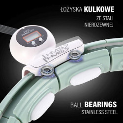 Zestaw Hula Hop Magnetyczny Green Hhm15 Z Licznikiem Hms + Pas Wyszczuplający Br163 Red