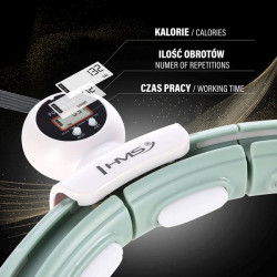 Zestaw Hula Hop Magnetyczny Green Hhm15 Z Licznikiem Hms + Pas Wyszczuplający Br163 Red