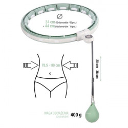 Zestaw Hula Hop Magnetyczny Green Hhm15 Z Licznikiem Hms + Pas Wyszczuplający Br163 Red