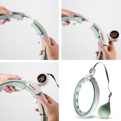 Zestaw Hula Hop Magnetyczny Green Hhm15 Z Licznikiem Hms + Pas Wyszczuplający Br163 Red