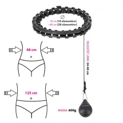 Hhw12 Plus Size Hula Hop Black Z Wypustkami I Obciążnikiem Hms