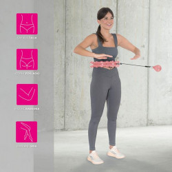 Zestaw Hula Hop Hhw01 Pink Z Wypustkami I Obciążnikiem Hms + Pas Br163 Red