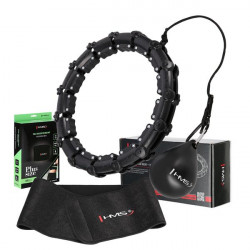 Zestaw Hula Hop Hhw11 Black Z Wypustkami I Obciążnikiem + Pas Br163 Black Plus Size Hms