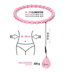 Hhw11 Plus Size Hula Hop Light Pink Z Wypustkami I Obciążnikiem Hms