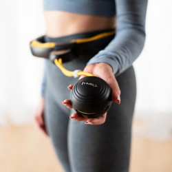 Hhm21 Hula Hop Black/Yellow Z Magnesami, Wypustkami Tpe I Obciążnikiem + Licznik Hms