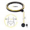 Hhm21 Hula Hop Black/Yellow Z Magnesami, Wypustkami Tpe I Obciążnikiem + Licznik Hms