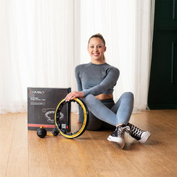 Hhm21 Hula Hop Black/Yellow Z Magnesami, Wypustkami Tpe I Obciążnikiem + Licznik Hms