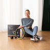Hhm21 Hula Hop Black/Yellow Z Magnesami, Wypustkami Tpe I Obciążnikiem + Licznik Hms
