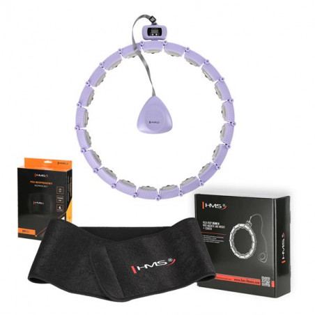 Zestaw Hula Hop Magnetyczny Violet Hhm14 Z Licznikiem Hms + Pas Wyszczuplający Br163 Black