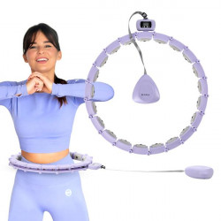 Zestaw Hula Hop Magnetyczny Violet Hhm14 Z Licznikiem Hms + Pas Wyszczuplający Br163 Black