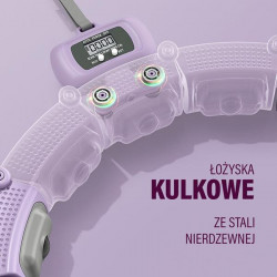 Zestaw Hula Hop Magnetyczny Violet Hhm14 Z Licznikiem Hms + Pas Wyszczuplający Br163 Black