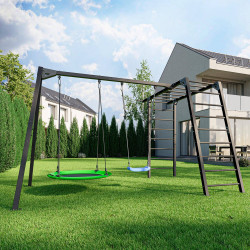 Drabinka Premium - Mo-016 + Huśtawka 2-Stanowiskowa Premium Do Drabinki - Mo-018 - Marbo Sport