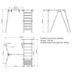 Drabinka Premium - Mo-016 + Huśtawka 1-Stanowiskowa Premium Do Drabinki - Mo-017 - Marbo Sport