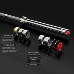 Go700 Gryf Olimpijski 20Kg 2200Mm Hms + Zacisk Zg1000 Red