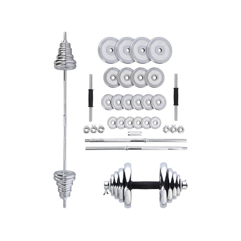 Stc50 Sztangielki/Sztanga W Walizce Chrom 2X25Kg Hms Stc50 Sztangielki/Sztanga W Walizce Chrom 2X25Kg Hms