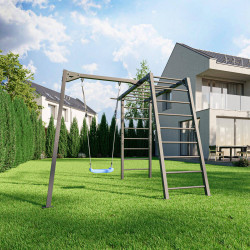 Drabinka Premium - Mo-016 + Huśtawka 1-Stanowiskowa Premium Do Drabinki - Mo-017 - Marbo Sport