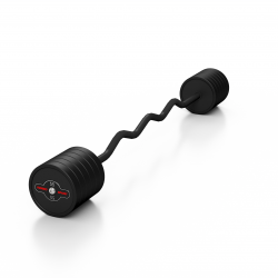 Sztanga Gumowana Łamana 55 Kg Czarny Mat - Marbo Sport