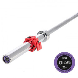 Go450 (+ Zg1000R) Gryf Olimpijski 18.5Kg 2200Mm Hms Z Zaciskami Lock Jaw Red