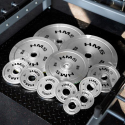 Tos Zestaw Talerzy Olimpijskich Stalowych Kalibrowanych 2 X 0.25 - 25 Kg (168 Kg) Hms