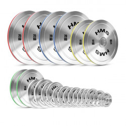 Tos Zestaw Talerzy Olimpijskich Stalowych Kalibrowanych 2 X 0.25 - 25 Kg (168 Kg) Hms