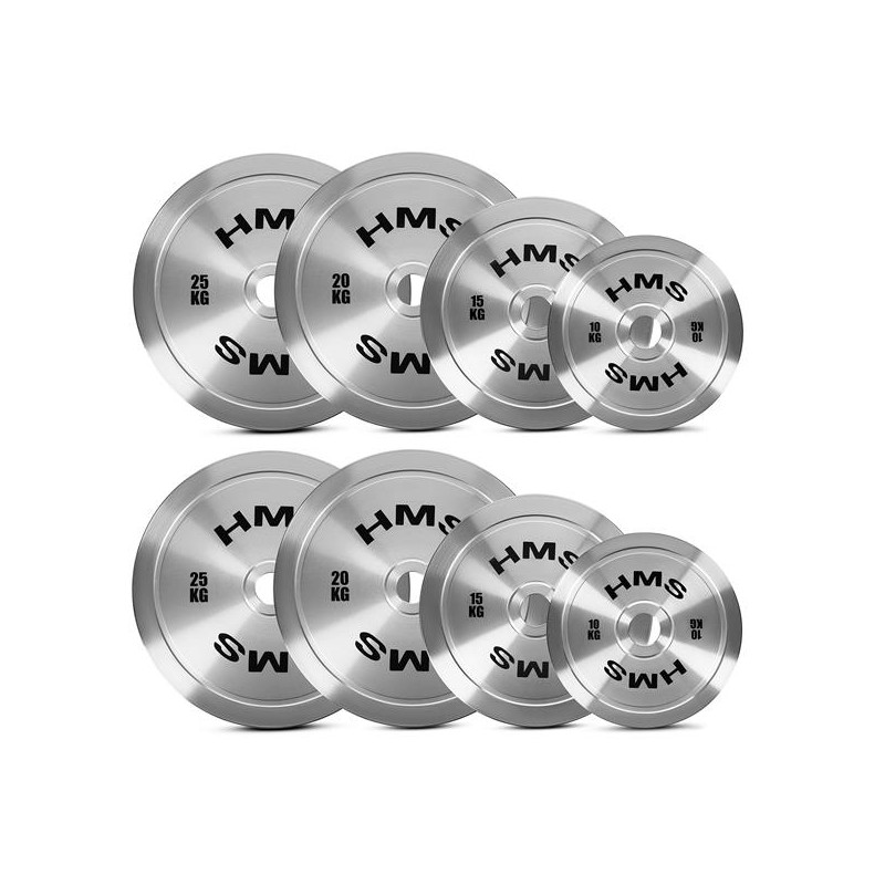 Tos Zestaw Talerzy Olimpijskich Stalowych Kalibrowanych 2 X 10 - 25 Kg (140 Kg) Hms