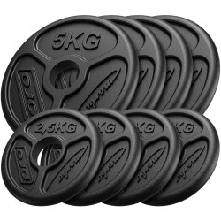Zestaw Obciążeń Żeliwnych Olimpijskich 30 Kg / 4 X 5 Kg + 4 X 2,5 Kg - Marbo Sport