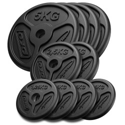 Zestaw Obciążeń Żeliwnych Slim 30 Kg / 4 X 1,25 Kg, 2 X 2,5 Kg, 4 X 5 Kg - Marbo Sport
