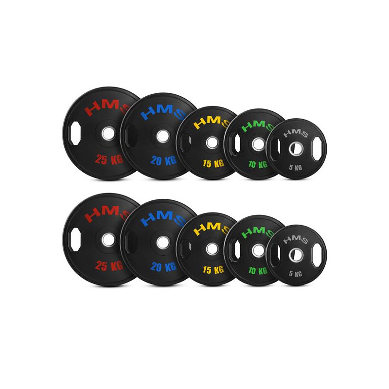 Tog Zestaw Talerzy Olimpijskich Ogumowanych 2 X 5 - 25 Kg (150 Kg) Hms