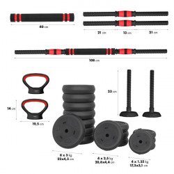 Weight Set 6-in-1 Pro Set 40Kg HMS Sgn140 (2 Pieces)