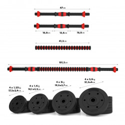 Dumbbells-Barbell Made Of Composite Materials 30 Kg HMS Sgp30