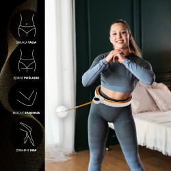 Hhm21 Hula Hop White/Orange Z Magnesami, Wypustkami Tpe I Obciążnikiem + Licznik Hms